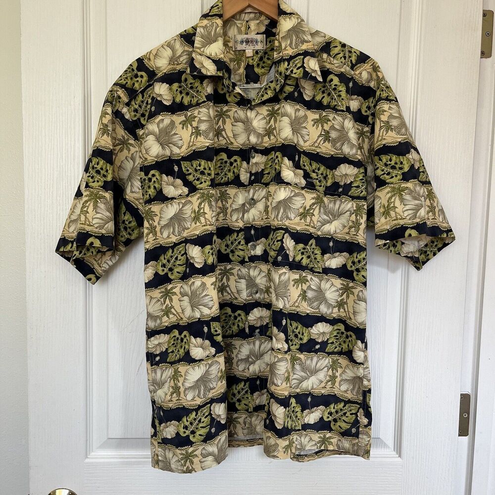 Campia‎ Moda Button-Up Mens Large Hawaiian Camp Shirt 100% Cotton